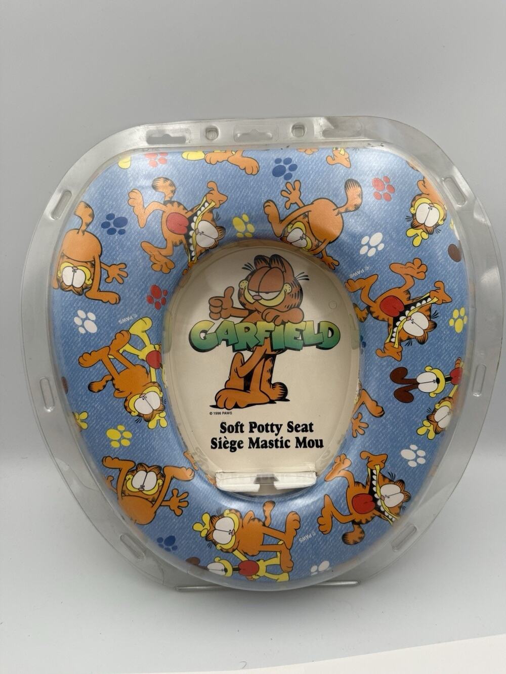 Vintage 1996 Garfield Denim Print Soft Potty Seat Ginsey NOS Sealed